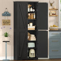 Tall Pantry Cabinet with 4 Doors & 2 Adjustable Shelves, Kitchen Cabinet by TEENFON