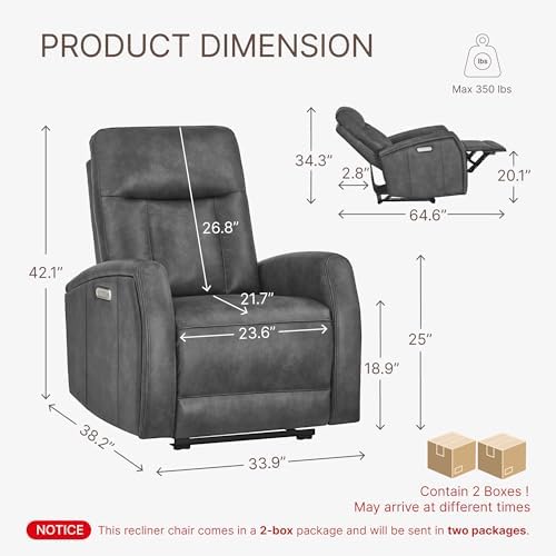 KISLOT Wall Hugger Power Recliner Chair - Image 2