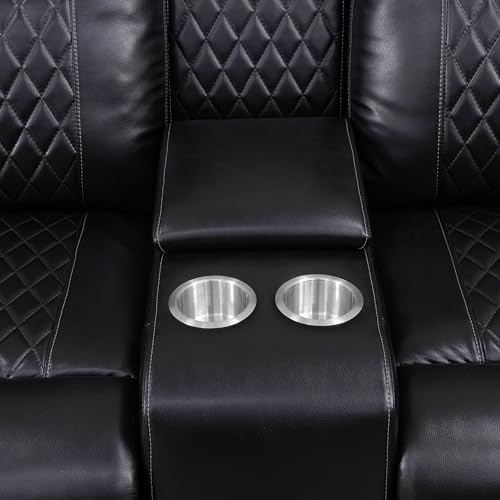 Power Reclining Leather Sectional Couch - Image 6
