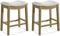 ROME + OAK Set of 2 Parker 26" Counter Stool, Backless Saddle Kitchen Barstool by ROMEOAK
