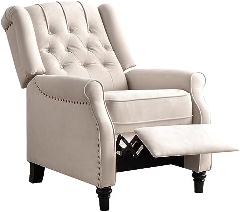 EBELLO 2 Pcs Pushback Recliner Chairs, Fabric Armchair Push Back Recliner - Image 7