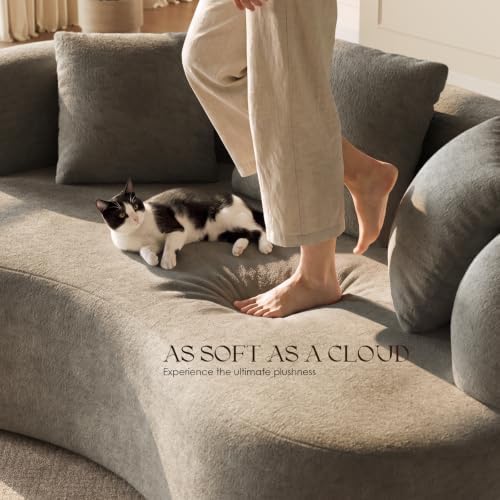 66" Boneless Loveseat Sofa Modern Curved Couch - Image 6