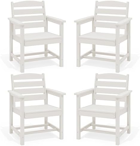 SERWALL Outdoor HDPE Dining Chairs Set of 4 by SERWALL