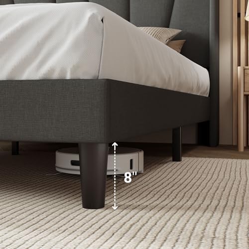 Allewie King Size Platform Linen Bed Frame - Image 5