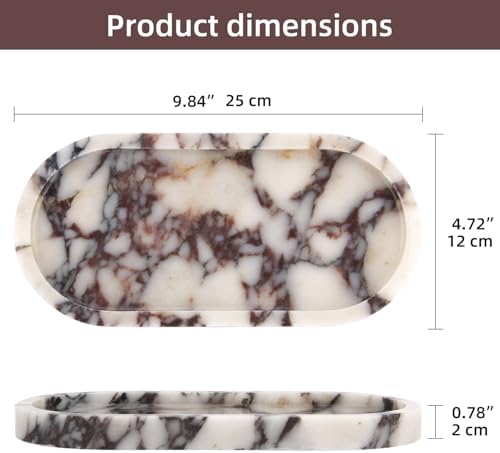 Natural Marble Tray Oval, Calacatta Viola - Image 2