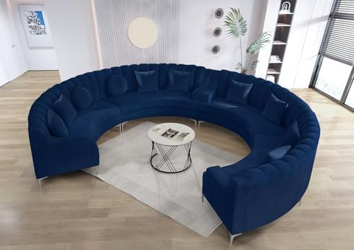 Legend Vansen Semicircle Modular Curved Velvet Sectional Sofa, 141.34”Oversized - Image 3