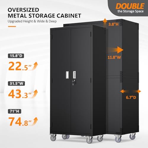 VINGLI Large Garage Storage Cabinet - Image 3