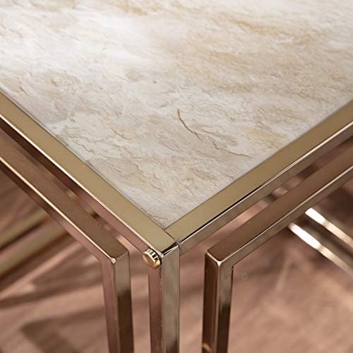 SEI Furniture - Simondley Faux Marble End Table - Transitional Design, - Image 6