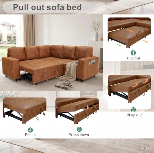 healthomse 76.5" Modular Sleeper Sofa Bed - Image 6