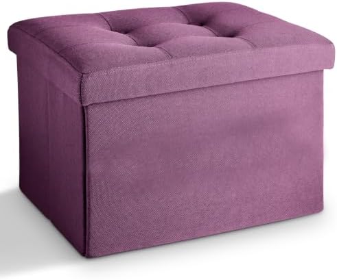 LINMAGCO Ottoman with Storage Small Foot Rest Stool Under Desk Stool Short by LINMAGCO