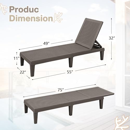 Homall Outdoor Lounge Chairs Set of 2, Quick Assembly & Waterproof Patio Chaise - Image 3