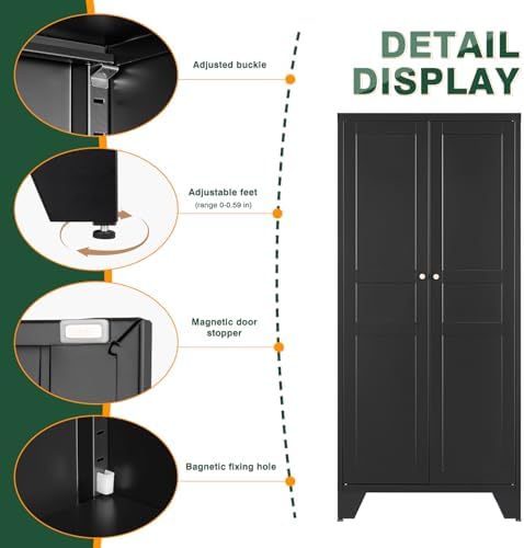 Letaya Metal Pantry Storage Cabinet - Image 4