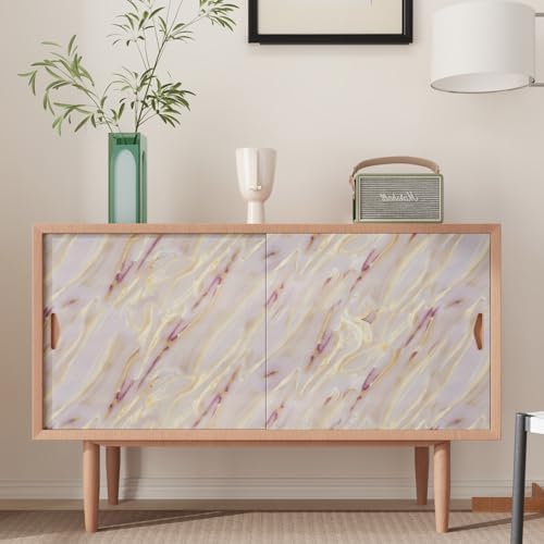 CRE8TIVE Matte Gold Pink Marble Contact Paper 12"x80" Liquid Marble Wallpaper - Image 5
