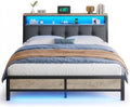 Homkdom Queen Bed Frame with Upholstered Headboard & Charging Station by ElevateYourHome%EF%BC%8CEnhanceEver