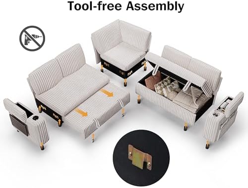 WEUP 86" Modular Sectional Sleeper Sofa - Image 3