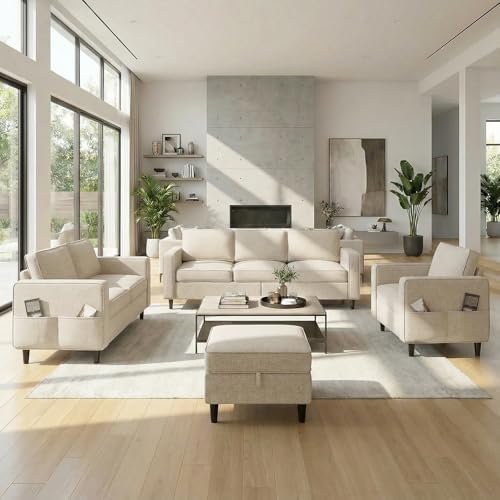 ijuicy 3PCS Sectional Sofa Set, Modern 6 Seater Couch Set by ijuicy