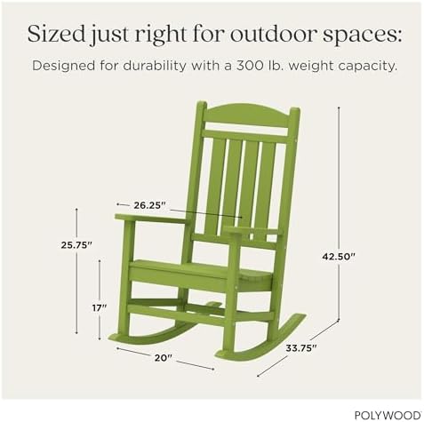 POLYWOOD Presidential Rocking Chair in Lime - Image 2