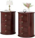 Tribesigns Solid Wood End Table Set of 2, Round Side Table by Tribesigns