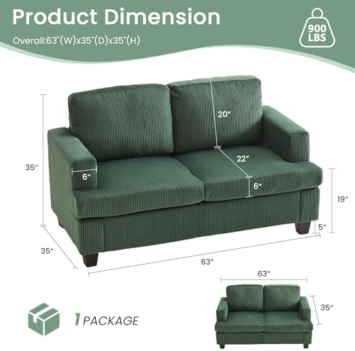 Fiona's magic 4 Seats Couch Set, 2 Piece Set Comfy Sofa, Loveseat Sofa*2 - Image 2