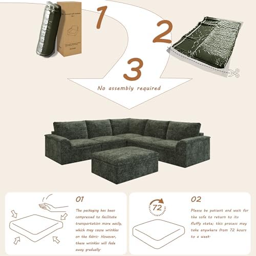EASE MOOSE Modular Sectional Sofa, Boneless Couches - Image 3