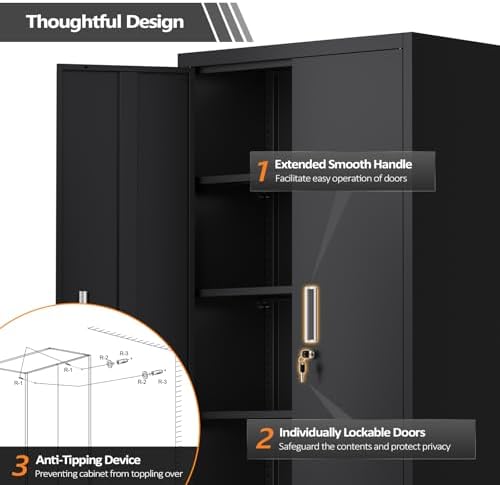VINGLI Rolling Metal Storage Cabinet - Image 7