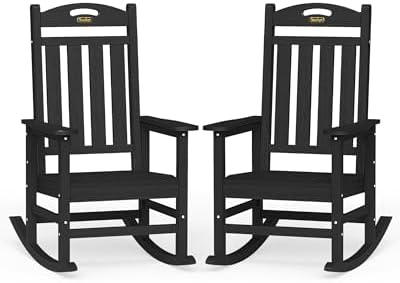 Outdoor Rocking Chairs Set of 2, Oversized Rocking Chair, All Weather by Suunyn