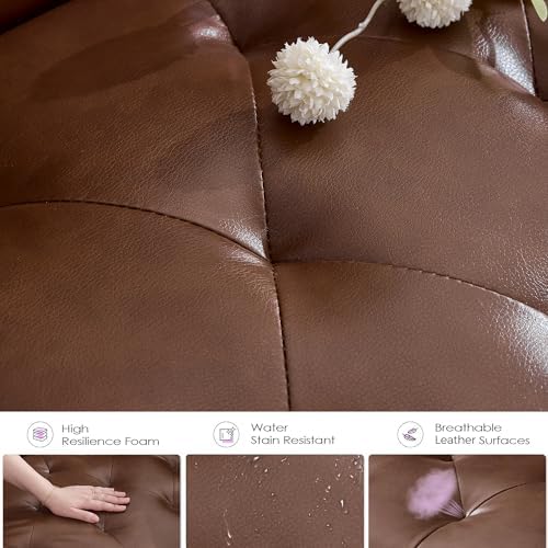 62'' Leather Loveseat Sofa Set - Image 5