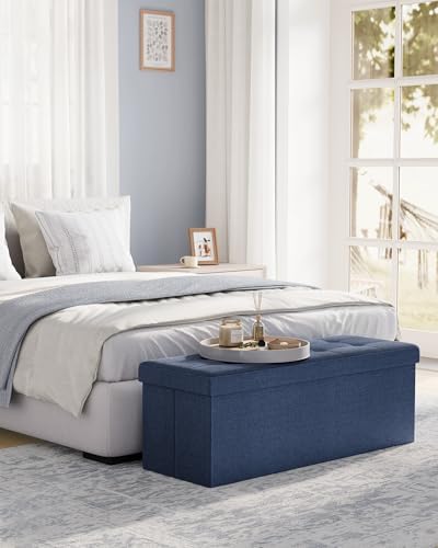 SONGMICS 43.3 Inches Folding Storage Ottoman Bench, Load 660 lb - Image 2