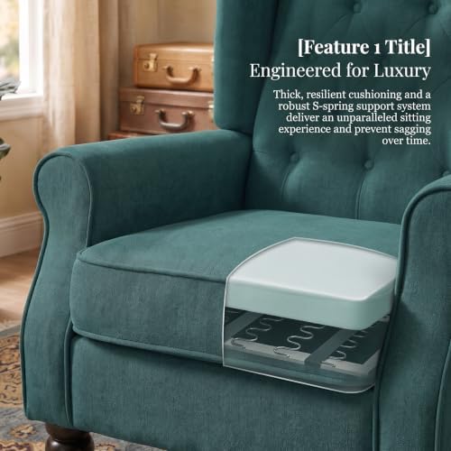 NicBex Tufted Wingback Accent Manual Single Lounge Recliner Chair - Image 7