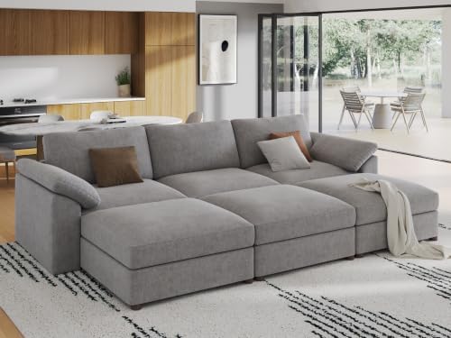 EASE MOOSE Oversized Sectional Sofa, Deep Seat Modular Sleeper by EASEMOOSE