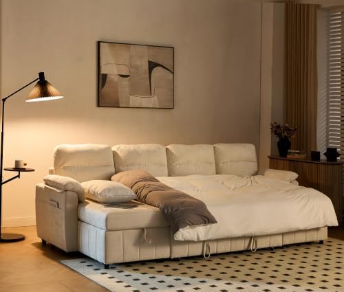 Tbfit 107" Pull Out Sofa, Cloud Sleeper Sofa Bed by TBfit
