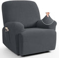 TAOCOCO Oversized Stretch Recliner Chair Covers 4 Piece, Charcoal Grey by TAOCOCO