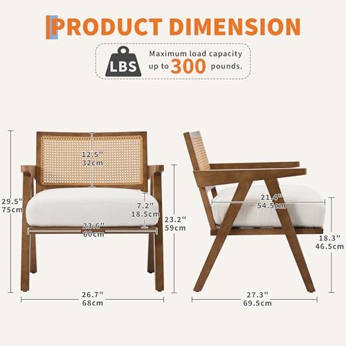 GarveeHome Mid-Century Farmhouse Accent Chair - Image 2