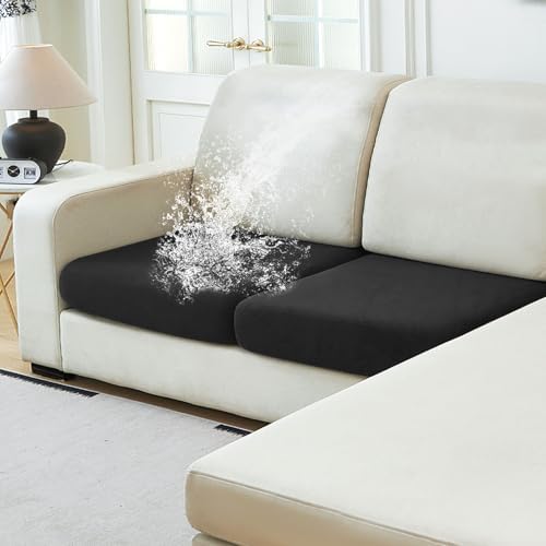 NAISI Waterproof Couch Cushion Covers Thick Velvet Fabric Washable Sofa by NAISI