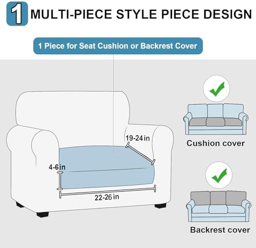 NAISI Waterproof Couch Cushion Covers Thick Velvet Fabric Washable Sofa - Image 4