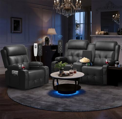 RV Loveseat Recliner Sofa Set, Home Theater Seating by TOMOSLTER
