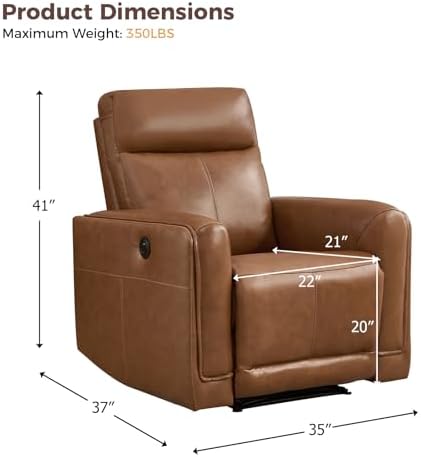 CANMOV Genuine Leather Power Recliner Chairs - Image 2