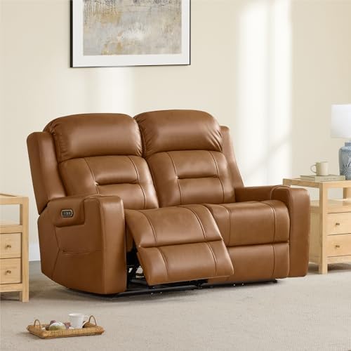 Watson & Whitely Genuine Leather Lay Flat Power Reclining Loveseat by WatsonWhitely