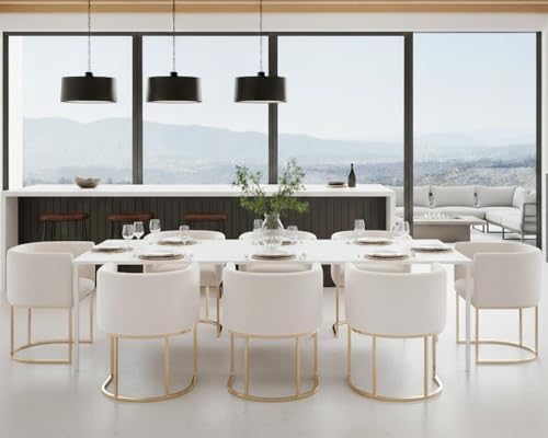 HNY Mid Century Modern Upholstered Barrel Dining Chairs by HNY