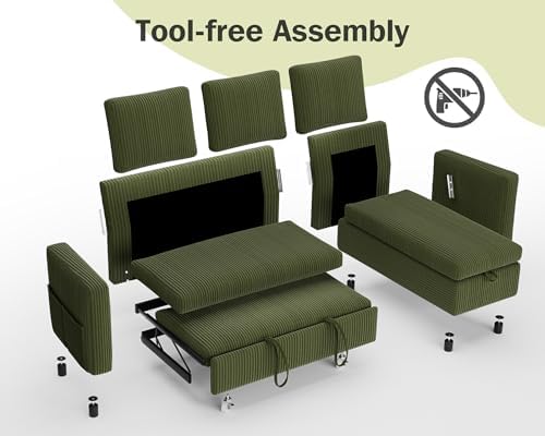 Vipbear 80" Sectional Sleeper Sofa Bed - Image 3