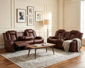 Breathing Leather Power Recliner Sofa Set, 2 Piece Leather Couch and Loveseat by Unknown