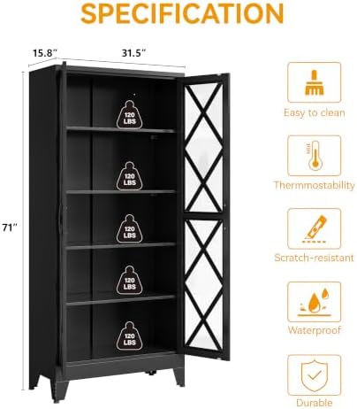 COFaR Metal Kitchen Cabinet, Pantry Storage Cabinets - Image 3
