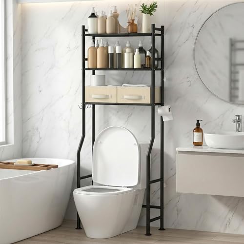 GloTika 3-Tier Over Toilet Storage, 2 Baskets by QualityHomewareTimlessComfort