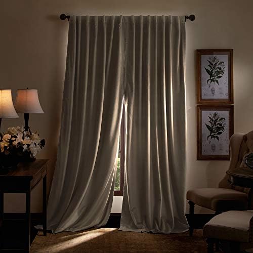 Martha Stewart Lucca Velvet Blackout Back Tab Window Curtain Panel Pair - Image 5