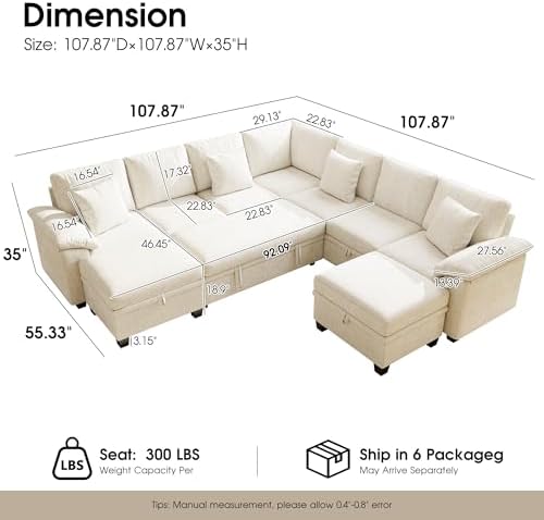 107.8" Oversized Modular Sectional Sofa - Image 2
