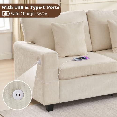 41'' Accent Chair with USB & Type-C Charging Ports Single Seat Sofa - Image 3
