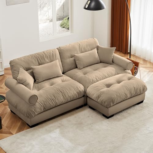 94" Modular Sectional Sofa, Velvet Upholstered Couches by Wunlerlant