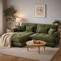 94" Modular Sectional Sofa, Velvet Upholstered Couches by Wunlerlant