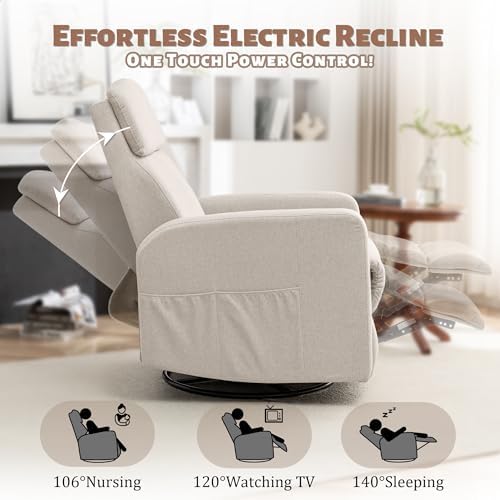 Korser Power Recliner Chair for Adults, Swivel Rocker Recliner - Image 3