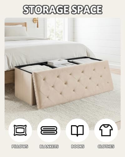 PINPLUS Folding Storage Ottoman Bench - Image 5